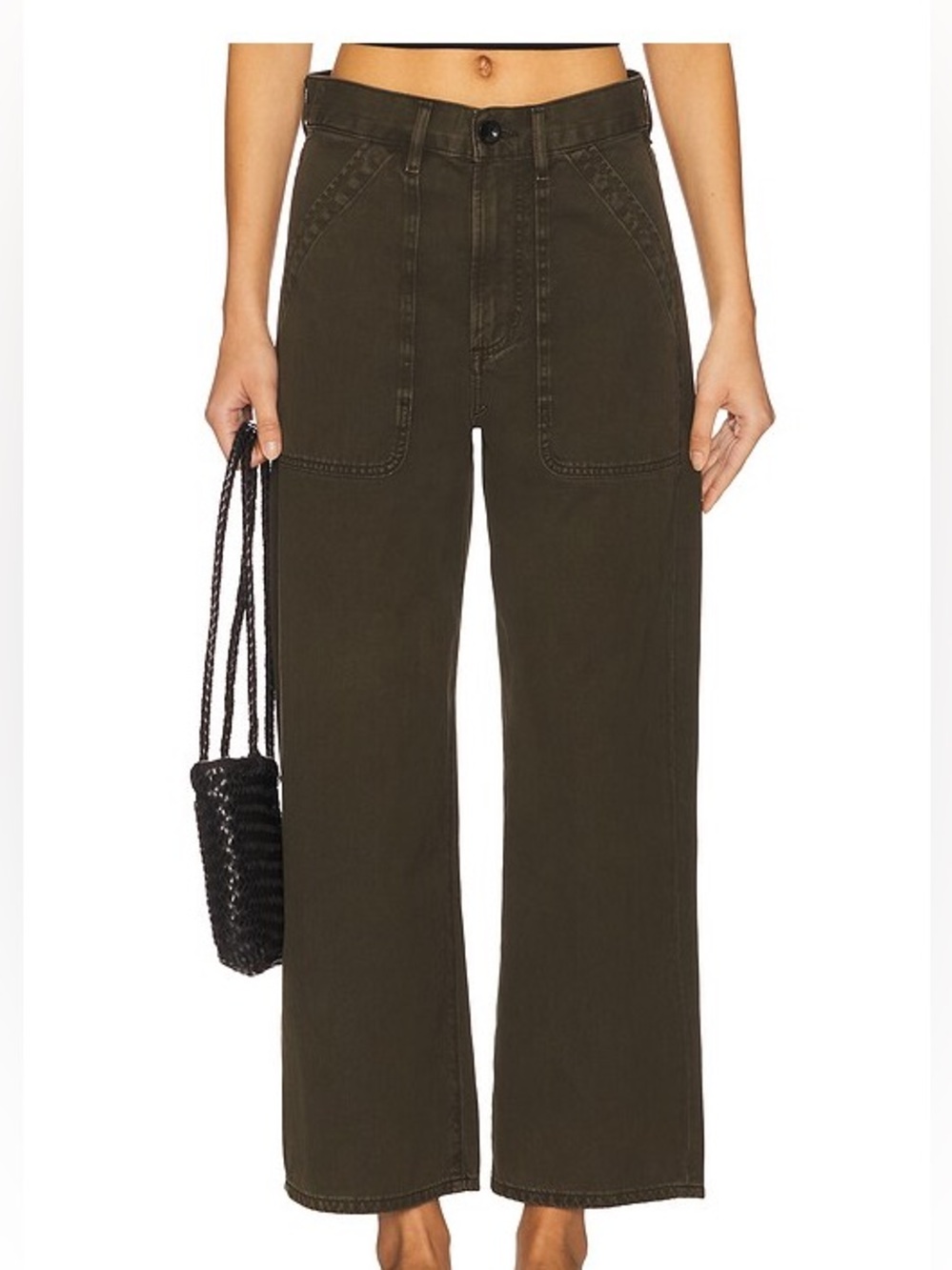 NWOT Citizens of Humanity Ayla cargo crop pants dark olive 27